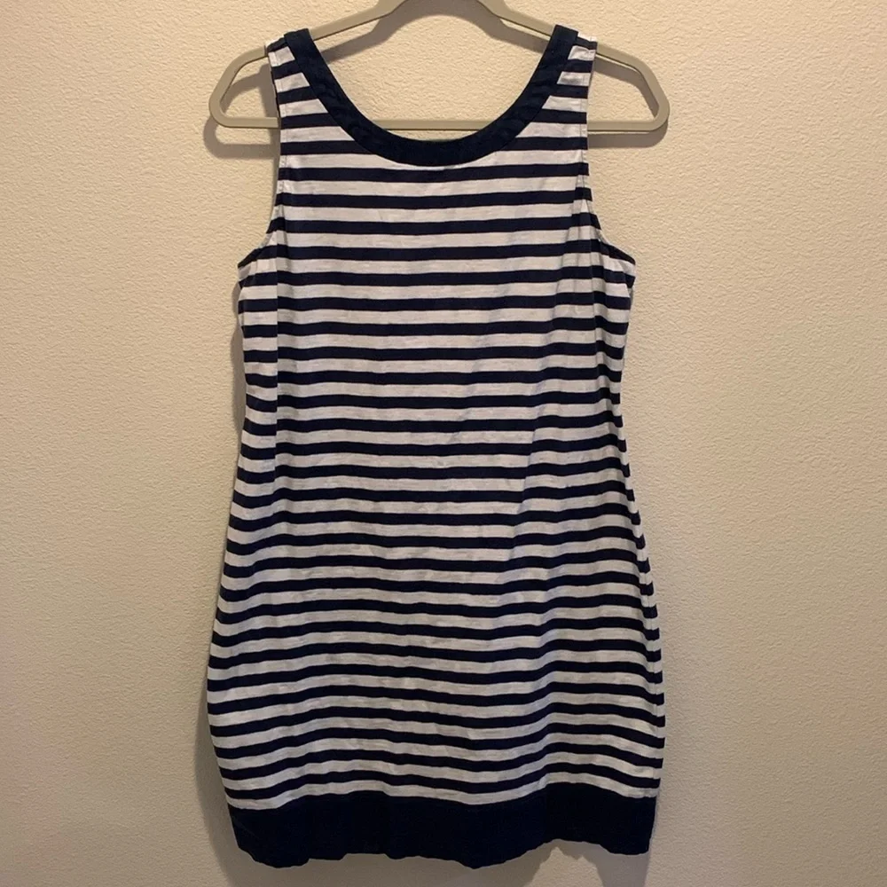 Tommy Bahama Womens Nautical Stripe Midi Dress.  Exposed Zipper/See measurements